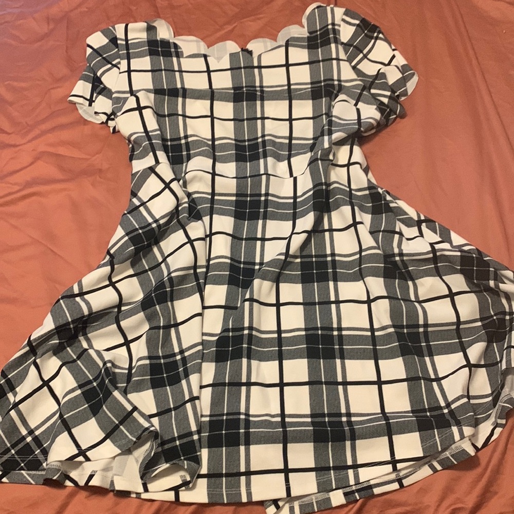 Black and white, open neck mini dress from Smak Parlor. 1x. Like new.